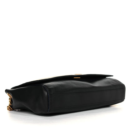 Saint Laurent Smooth Calfskin Suede Medium Reversible Monogram Kate Satchel Navy 5 of 18