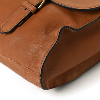 Gucci Grained Calfskin Mens Double Buckle Flap Messenger Bag Tan 13 of 15