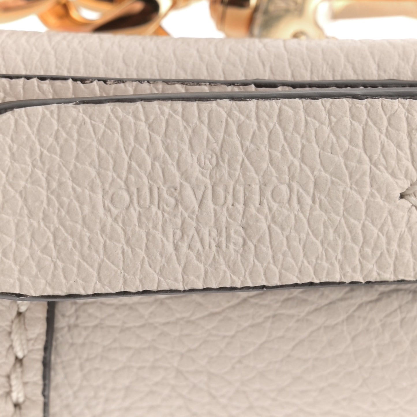 Grained Calfskin Lock and Walk Bucket Quartz