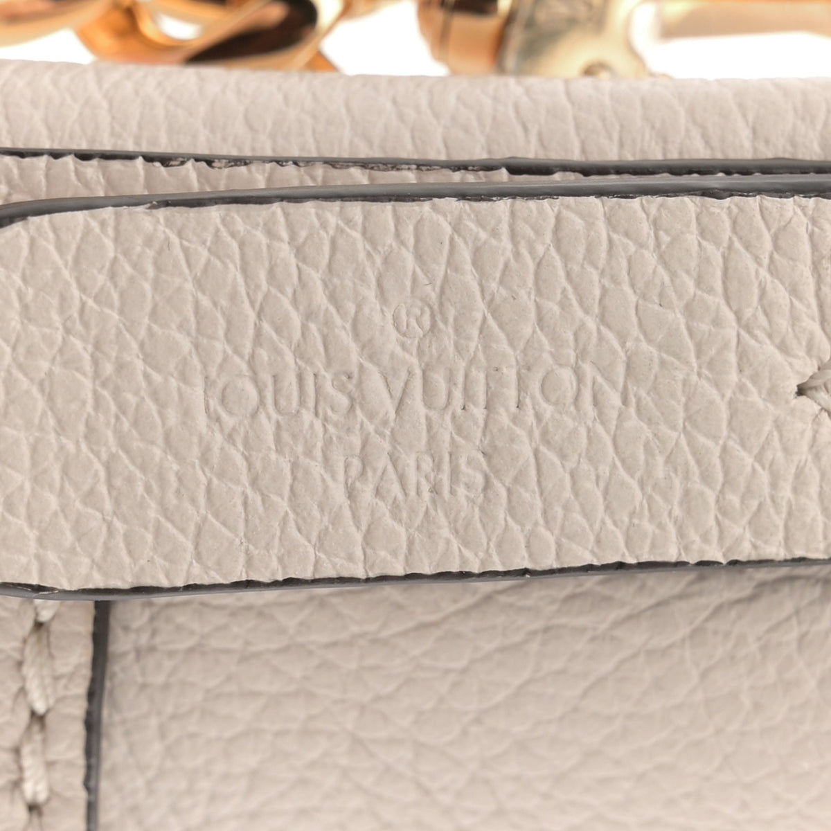 Grained Calfskin Lock and Walk Bucket Quartz