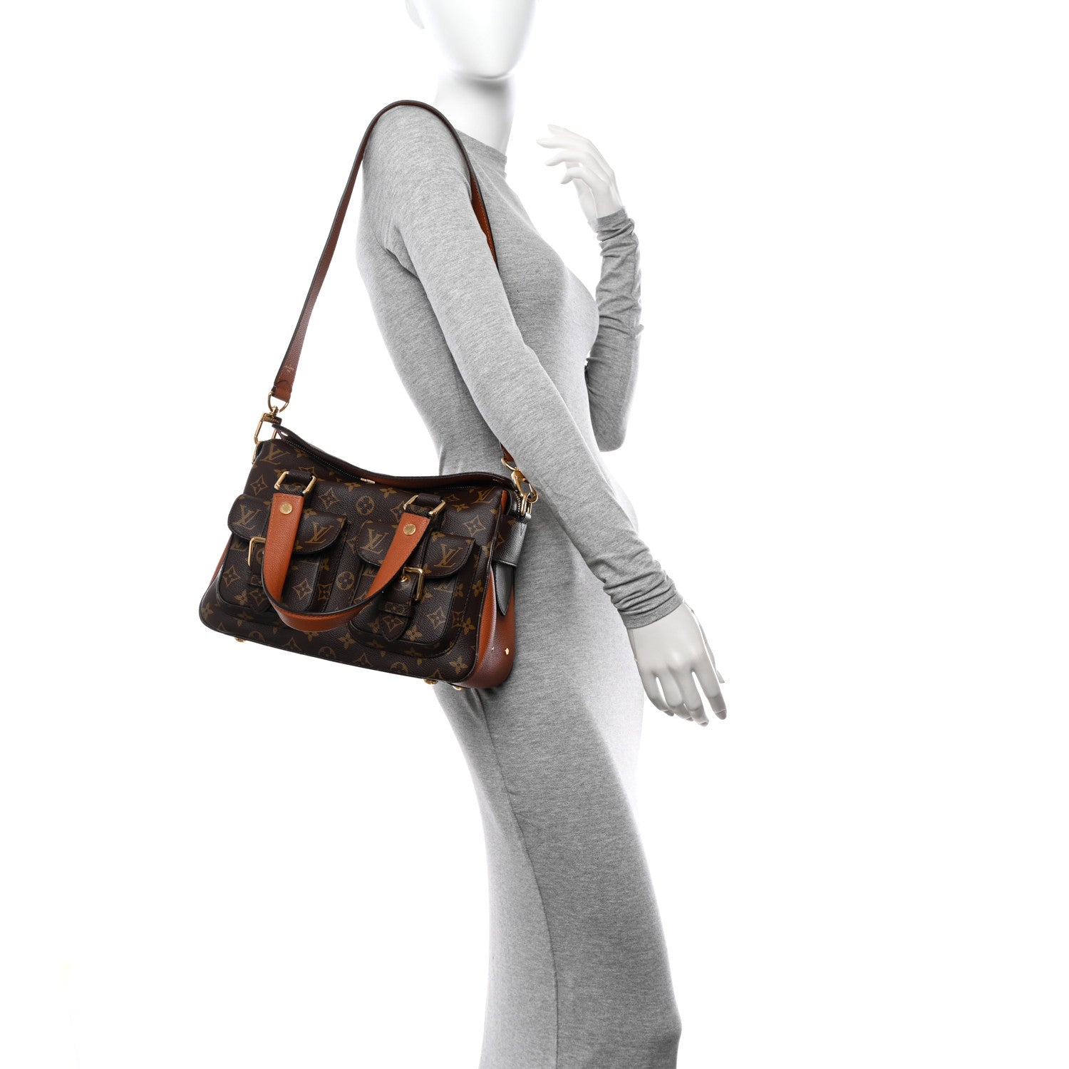 Louis Vuitton LOUIS VUITTON Monogram Manhattan NM Caramel 3 of 10