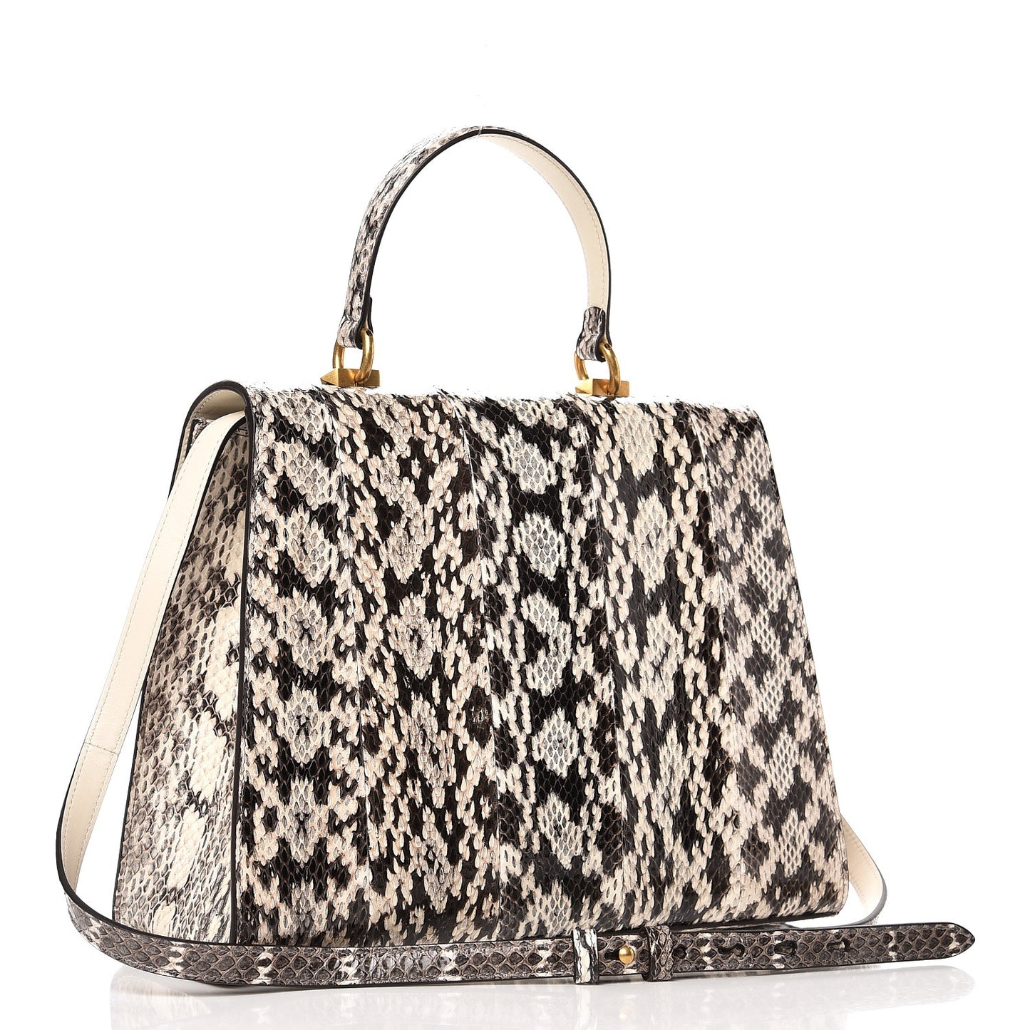 Snakeskin Embroidered Medium Osiride Top Handle Bag