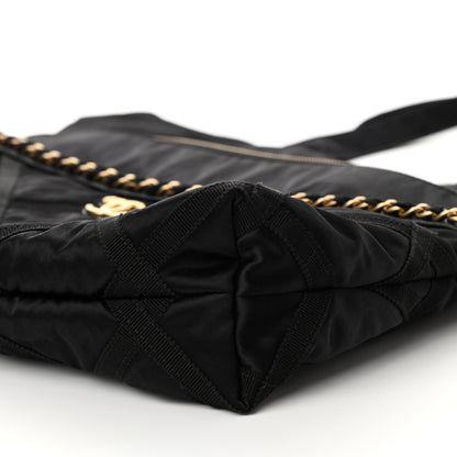 Chanel Nylon Grosgrain Large Lifestyle Pouch With Foldable Tote Black 9 of 10