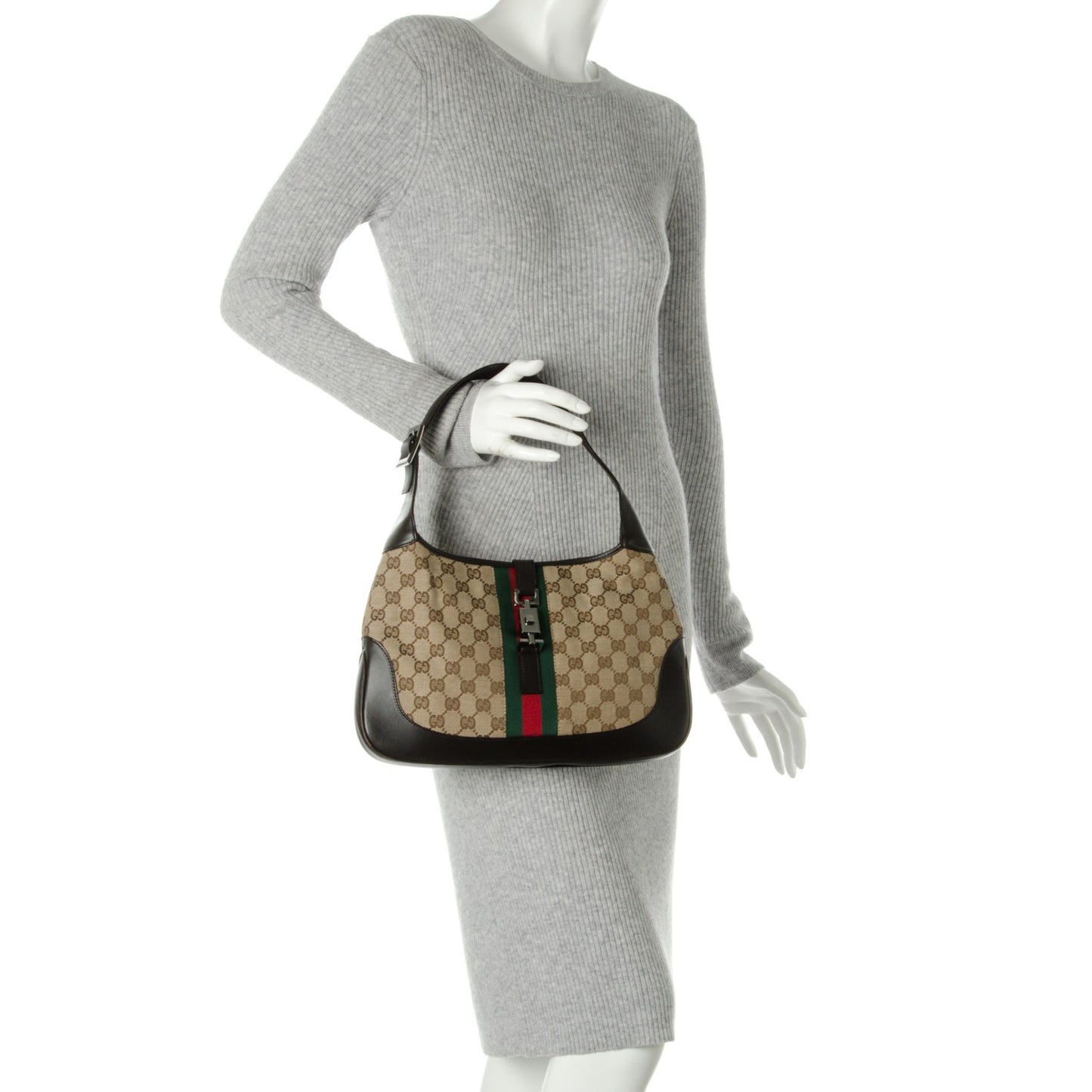 Monogram Web Jackie O Hobo Dark Brown