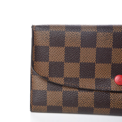 Louis Vuitton Damier Ebene Emilie Wallet Red 8 of 11