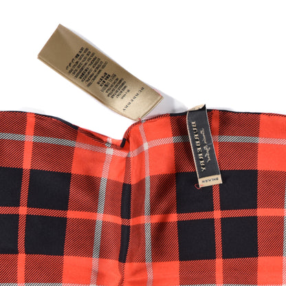 Burberry Silk Check Triangle Bandana Scarf Vibrant Red 7 of 8