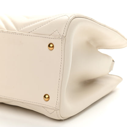 Gucci Calfskin Matelasse Small GG Marmont Tote White 9 of 13