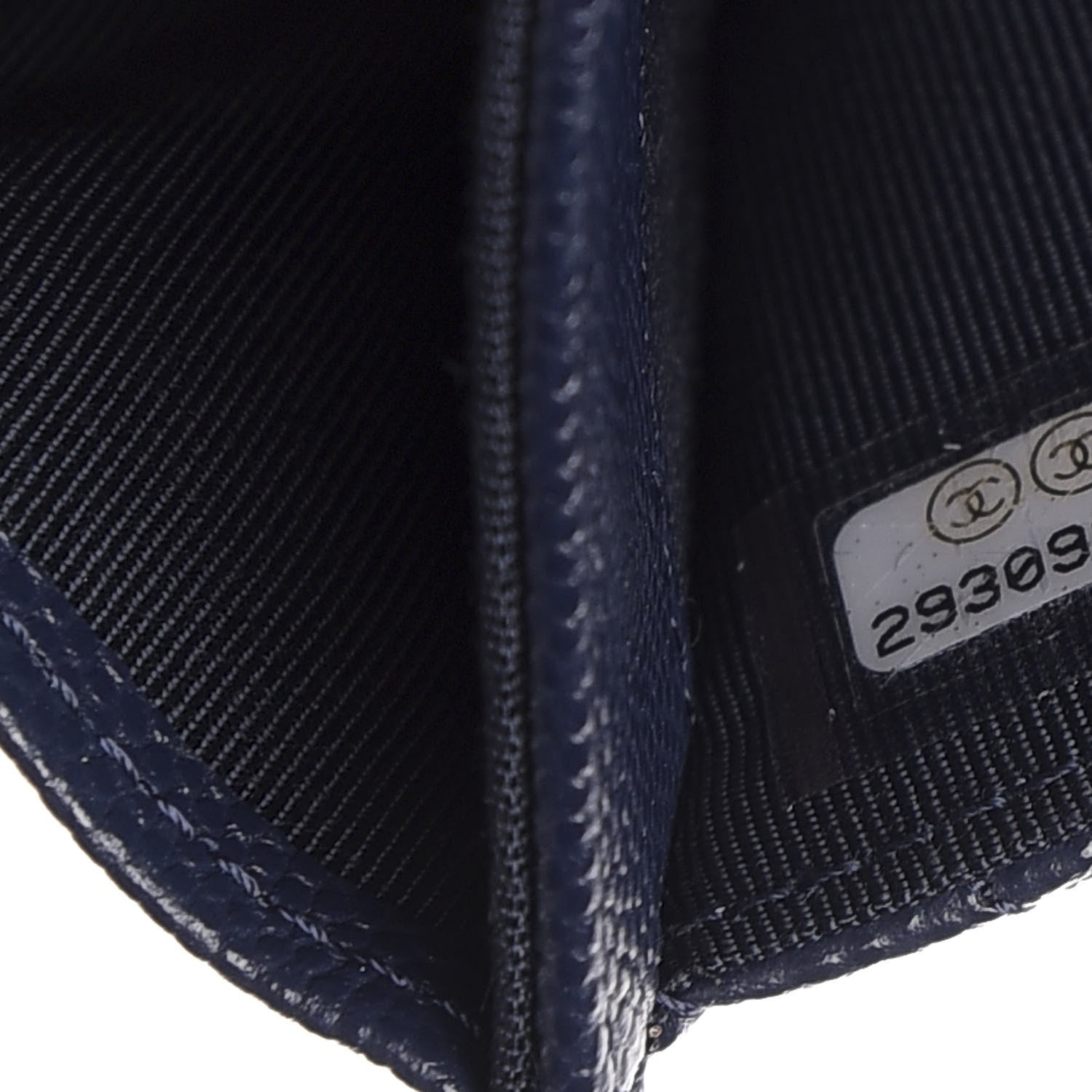 Chanel Caviar Quilted Flap Card Holder Wallet Navy Blue 8 of 8