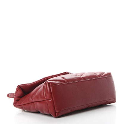 Saint Laurent Lambskin Quilted Toy Loulou Puffer Monogram Chain Satchel Red 4 of 11