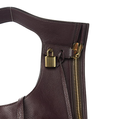 Tom Ford Ramskin Large Alix Padlock Zip Shoulder Bag Wine 10 of 10