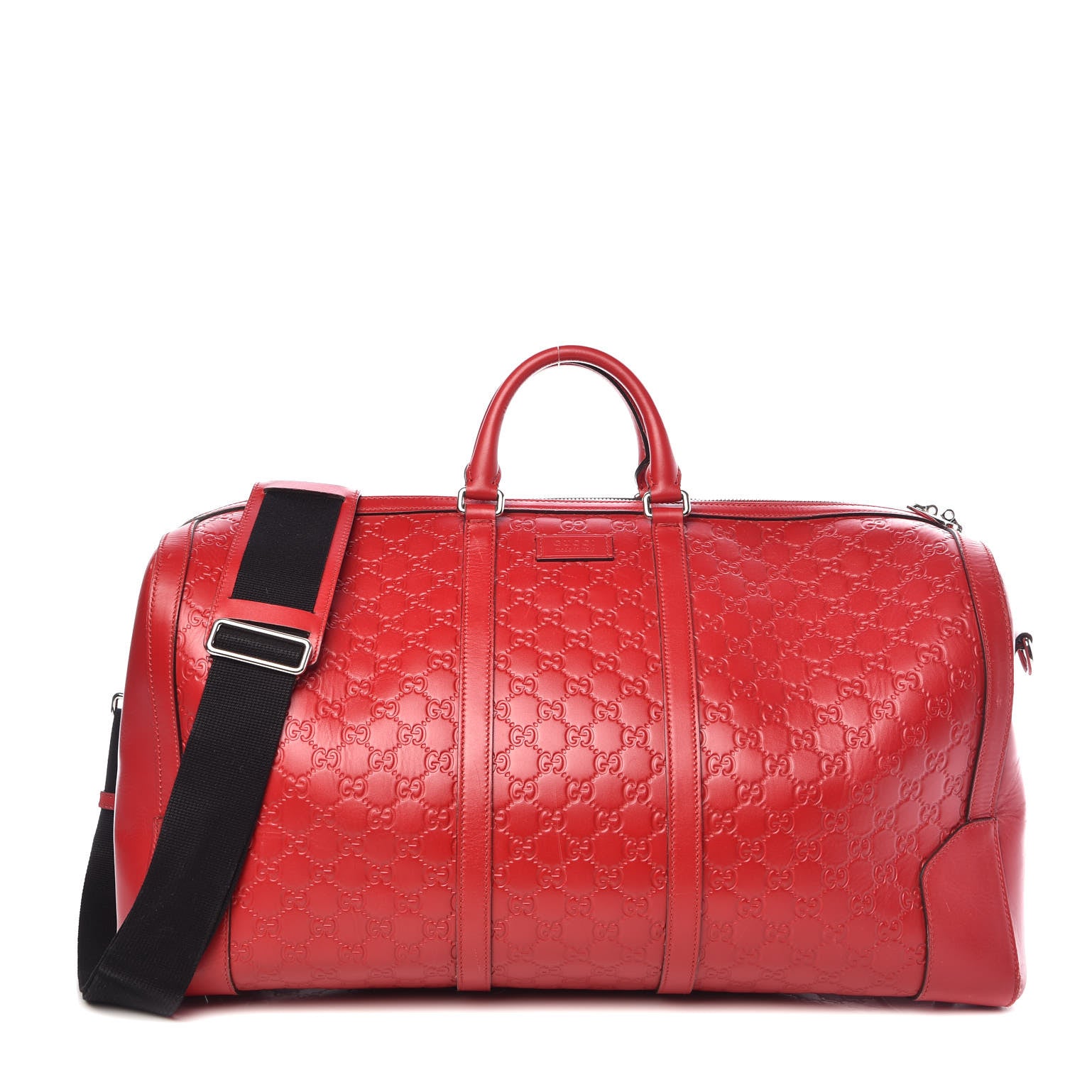 Gucci Guccissima Signature Large Duffle Hibiscus Red 1 of 22