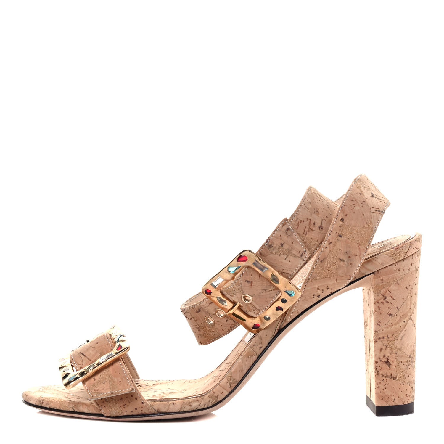 Jimmy Choo Dacha Cork Sandals 37 Beige 1 of 5