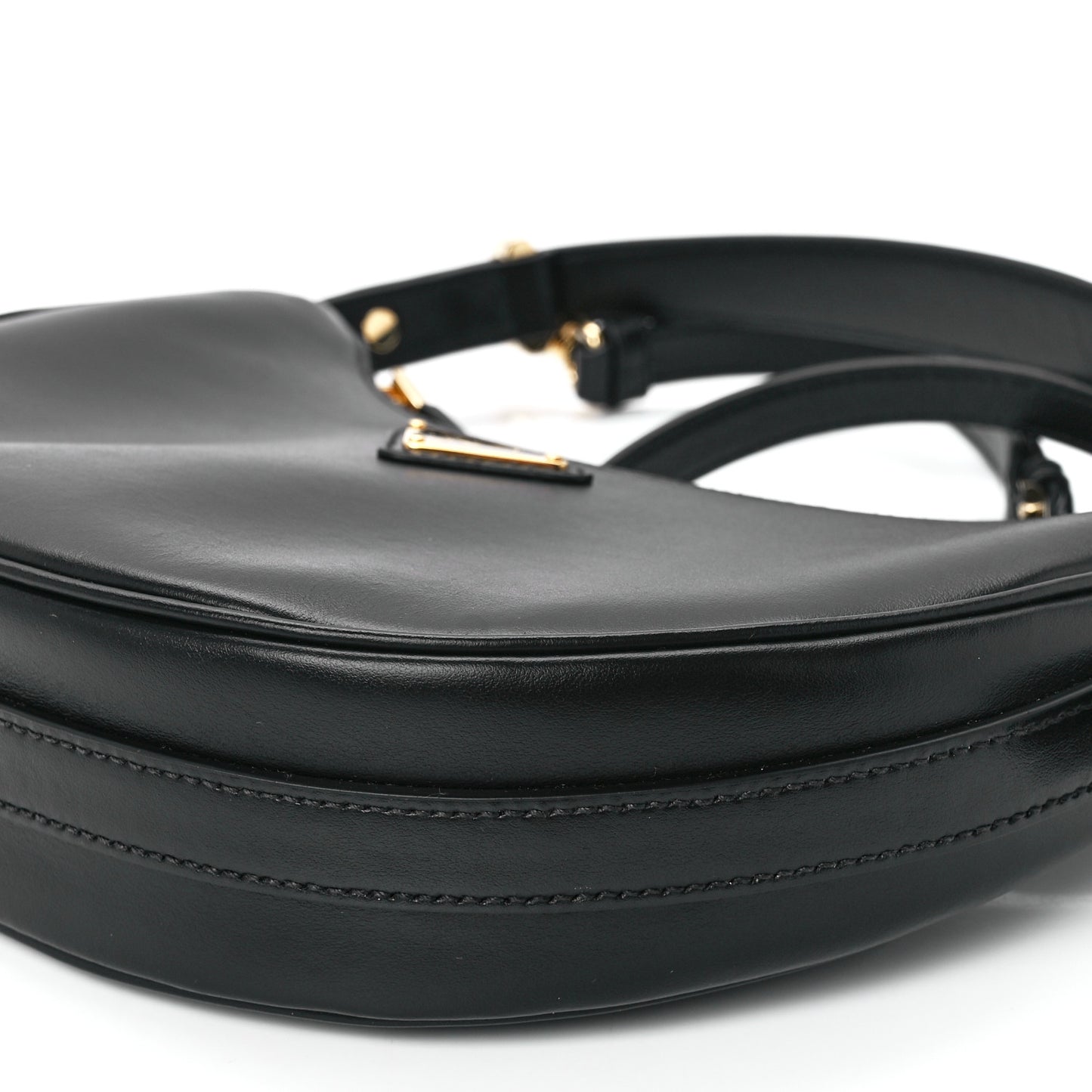 Soft Calfskin Arque Shoulder Bag Black