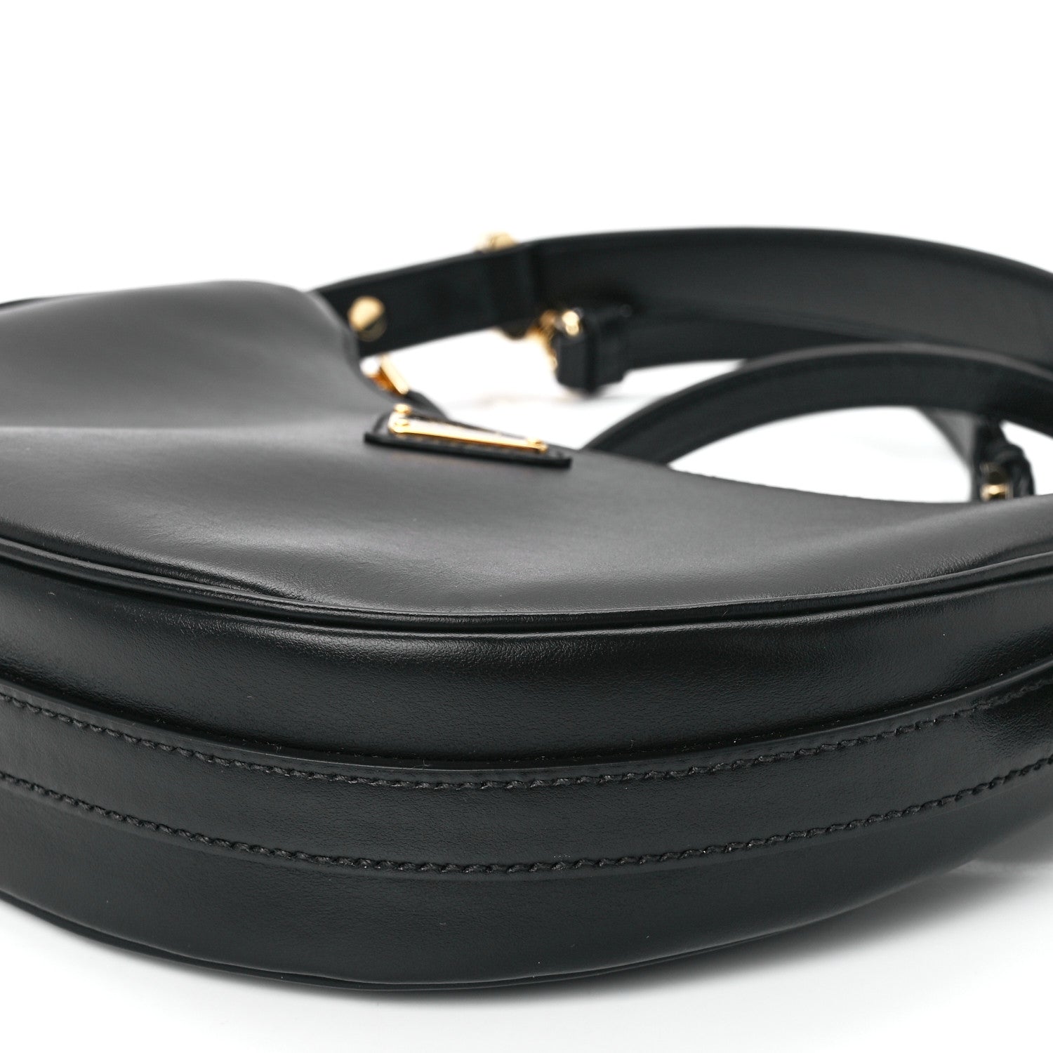 Prada Soft Calfskin Arque Shoulder Bag Black 11 of 12