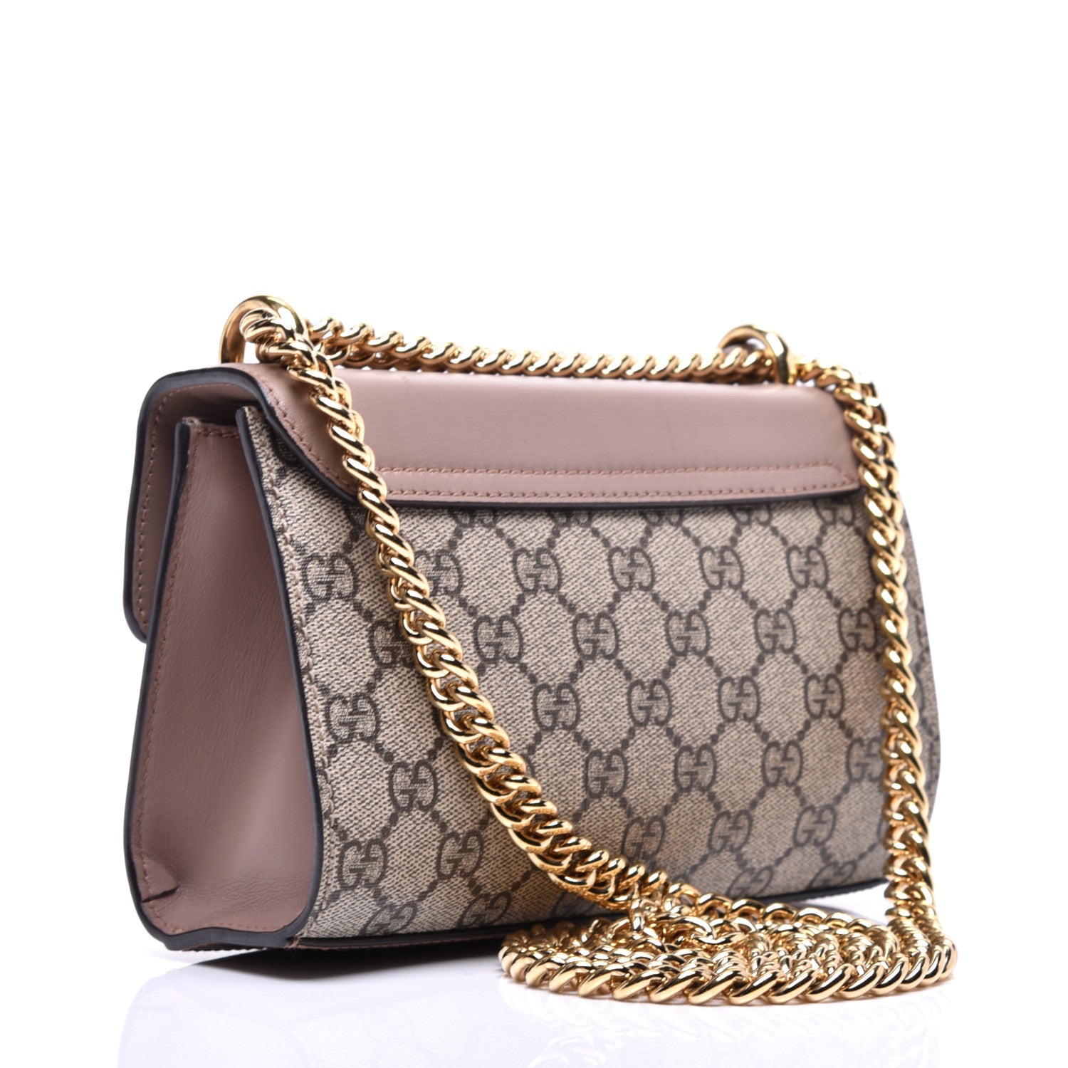 Gucci GG Supreme Monogram Studded Small Padlock Shoulder Bag Porcelain Rose 3 of 11