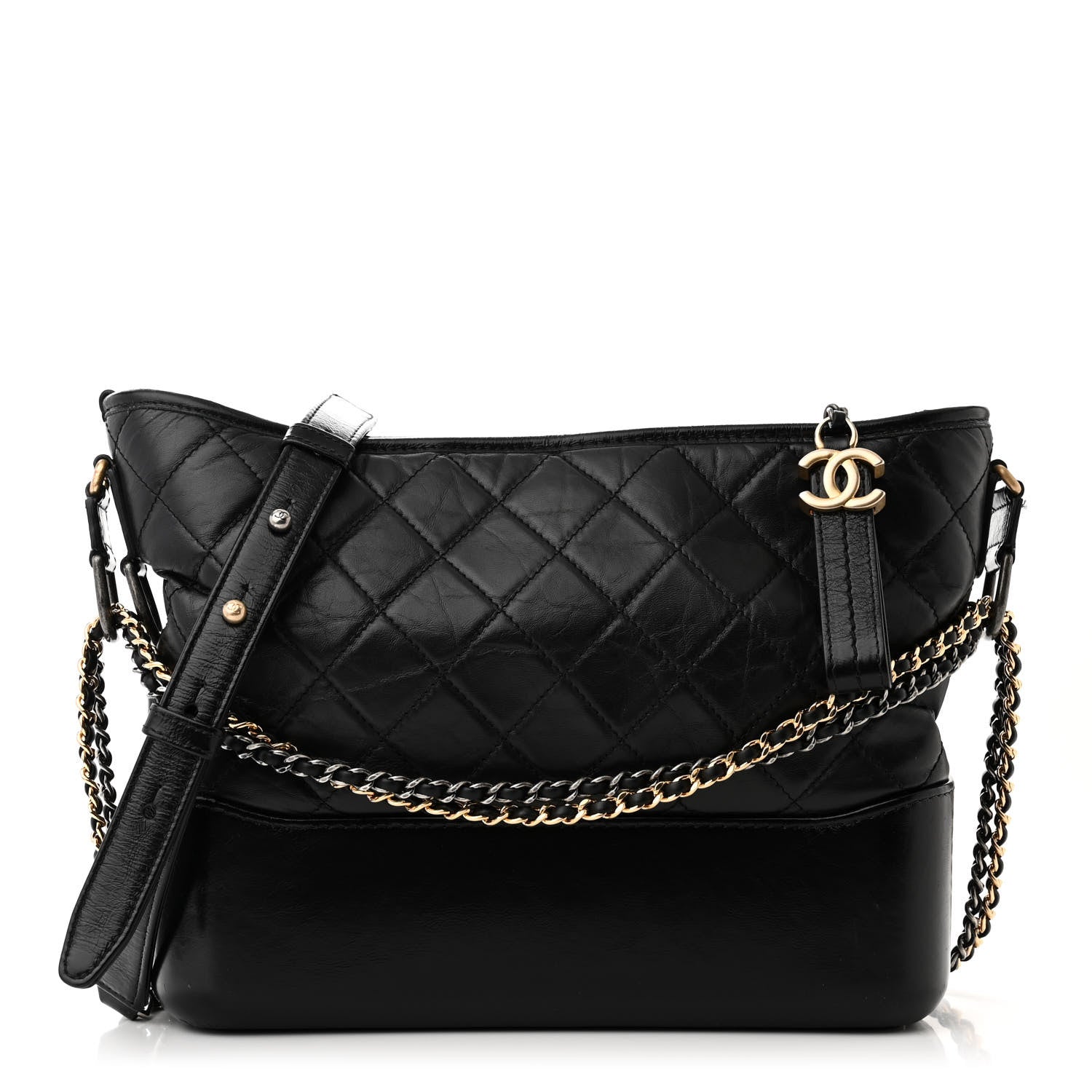 Chanel Aged Calfskin Quilted New Medium Gabrielle Hobo Black 1 of 10