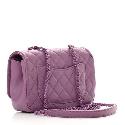 Chanel Lambskin Quilted Small CC Filigree Flap Purple 3 of 16