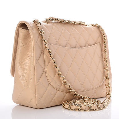 Chanel Caviar Quilted Jumbo Single Flap Beige Clair 3 of 7