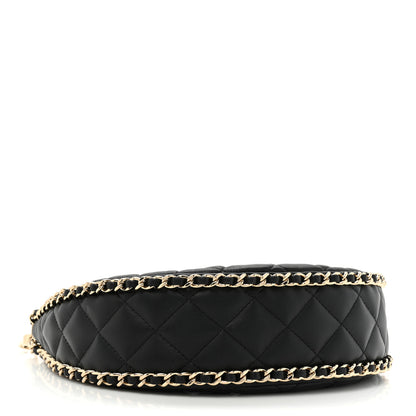 Chanel Lambskin Quilted Small Hobo Bag Black 4 of 9