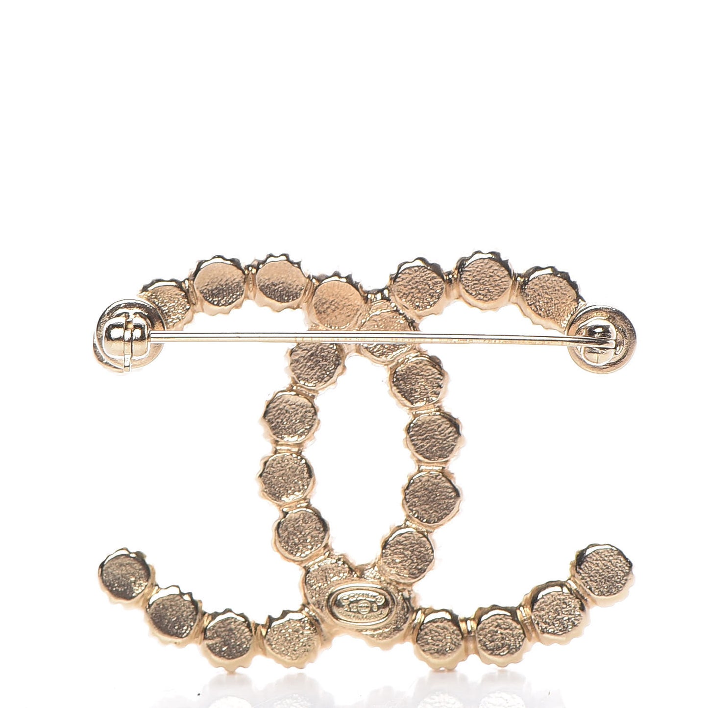 Pearl CC Brooch Pin Gold