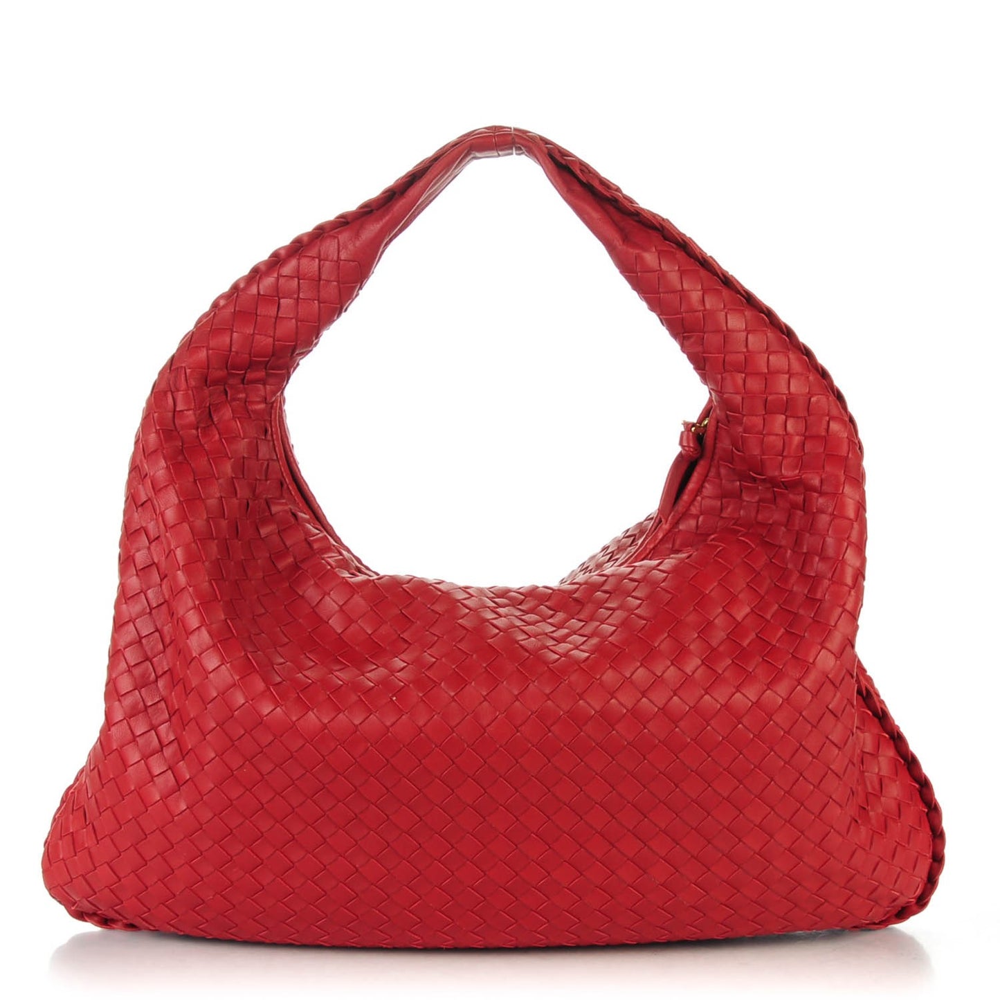 Nappa Intrecciato Large Veneta Hobo Crimson