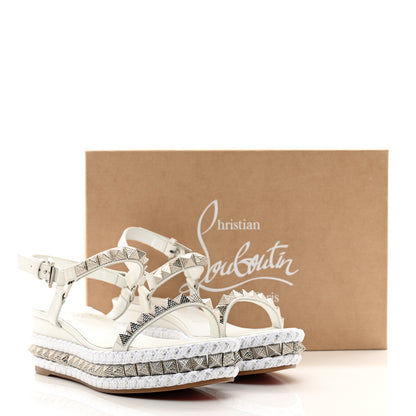 Christian Louboutin Calfskin Bianco Pyraclou 60 Platform Sandals 38 White Silver 8 of 8