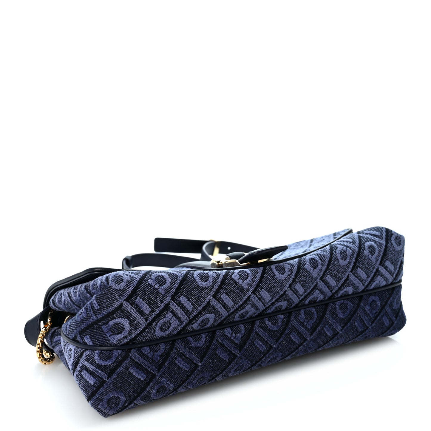 Jacquard Gancini Monogram Small Mia Crossbody Bag Denim Midnight Blue