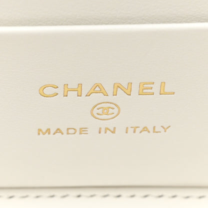 Chanel Caviar Quilted Small Vanity Case With Chain White 6 of 11