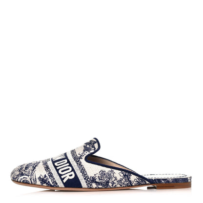 Christian Dior Canvas Cotton Embroidered Dioriviera Mules 40 Blue 1 of 9