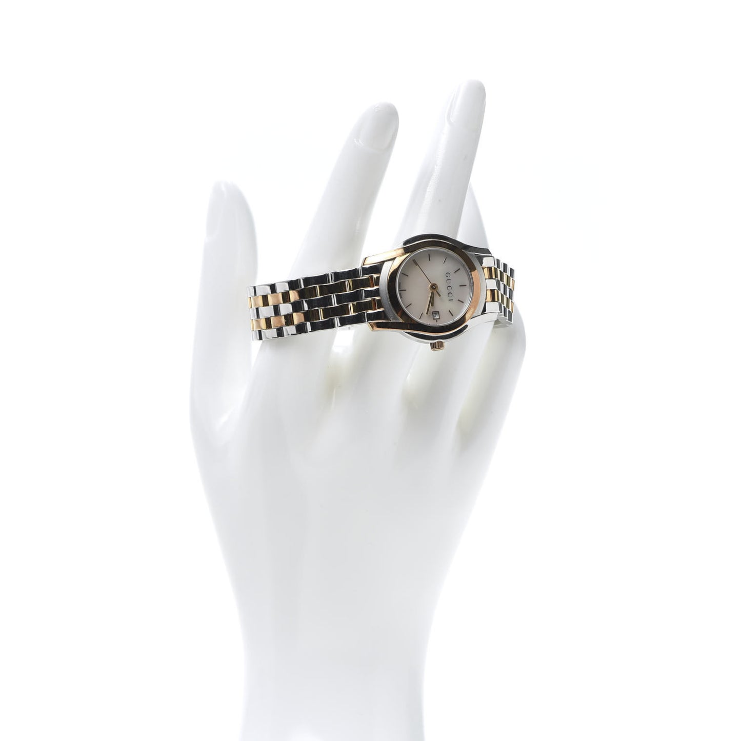 Stainless Steel Mother of Pearl 27mm 5500L Two Tone Quartz Watch