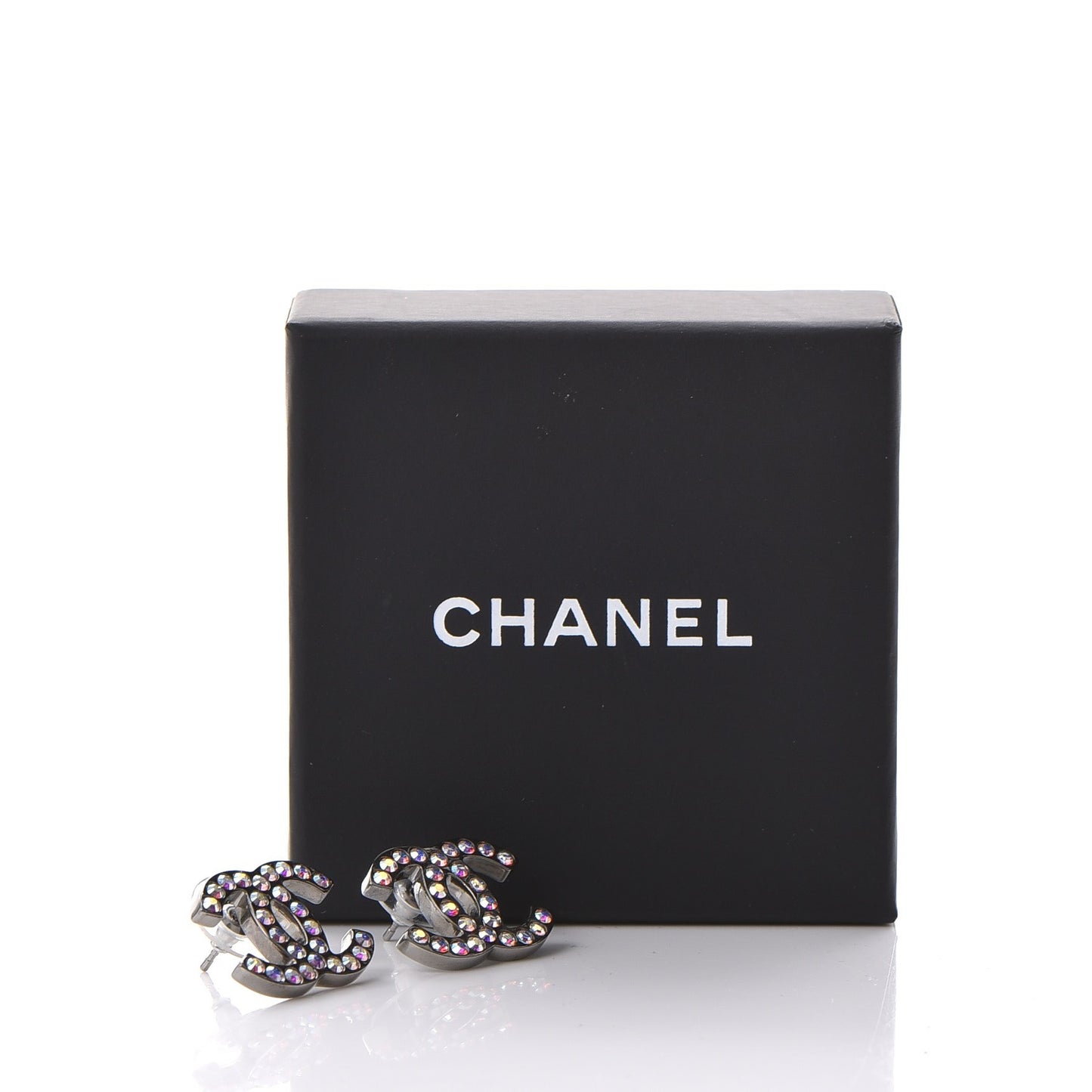 Iridescent Crystal CC Earrings Multicolor