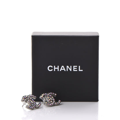 Chanel Iridescent Crystal CC Earrings Multicolor 6 of 6