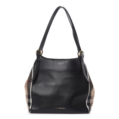 Burberry Grainy Calfskin House Check Small Canterbury Black 1 of 14