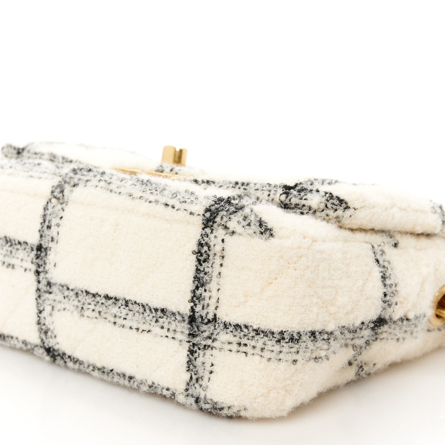 Chanel Wool Tweed Quilted Small Elegant Chain Flap White 10 of 11