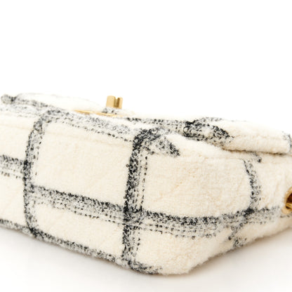 Chanel Wool Tweed Quilted Small Elegant Chain Flap White 10 of 11