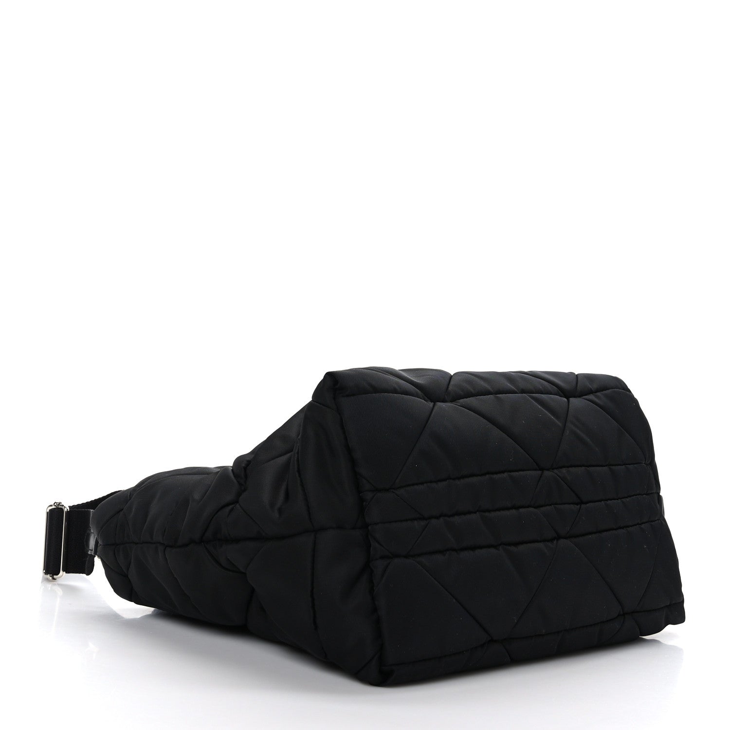 Prada Re-Nylon Nappa Triangle Quilted Padded Small Double Handled Zip Tote Black 4 of 8