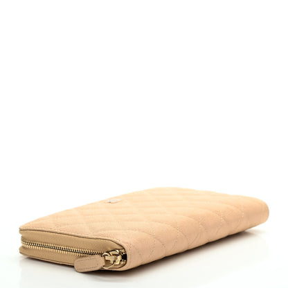 Chanel Iridescent Caviar Quilted Large Zip Around Organizer Wallet Beige 4 of 8