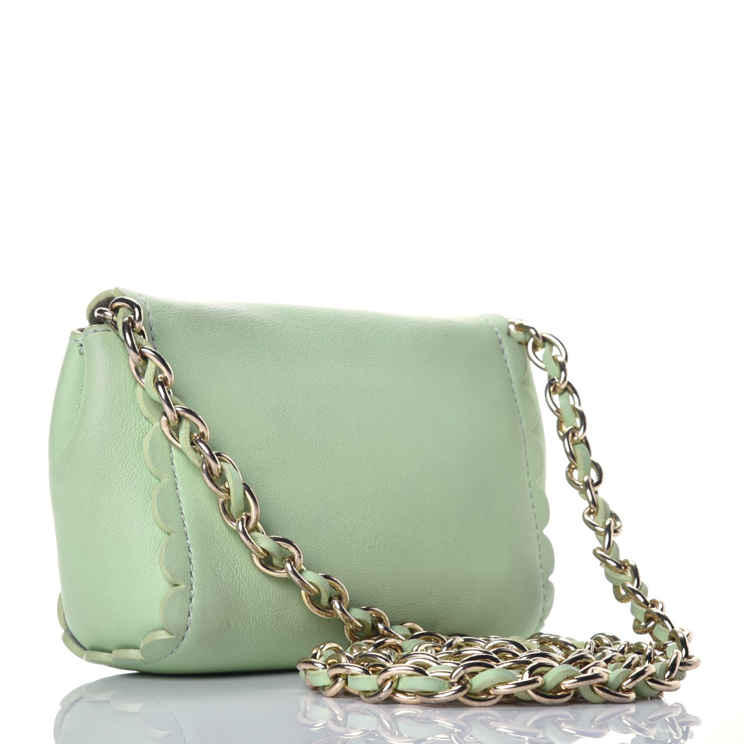 Mulberry Soft Matte Pebbled Flower Lock Crossbody Bag Green 3 of 8