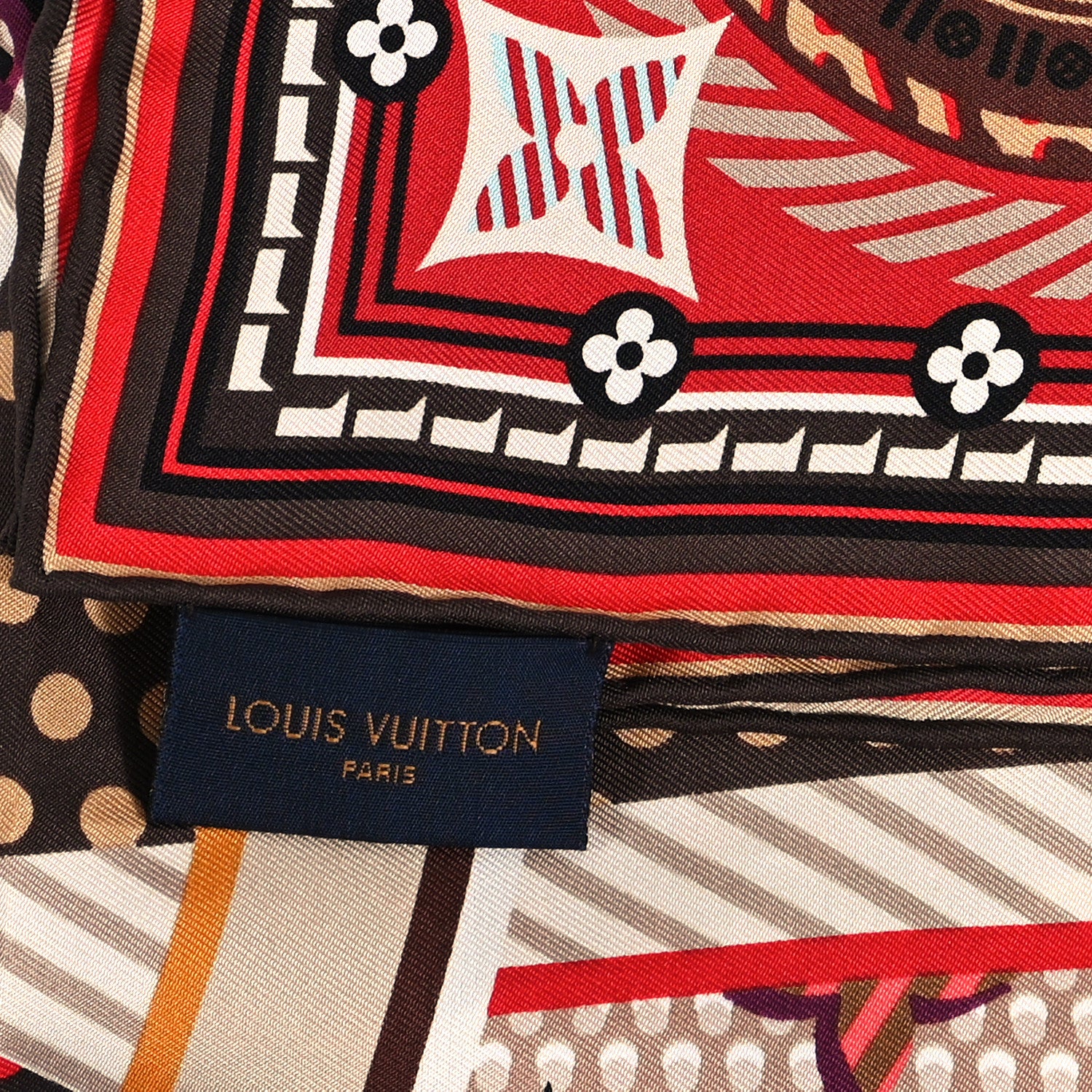 Louis Vuitton Silk Monogram Pop Square Scarf Beige 3 of 4