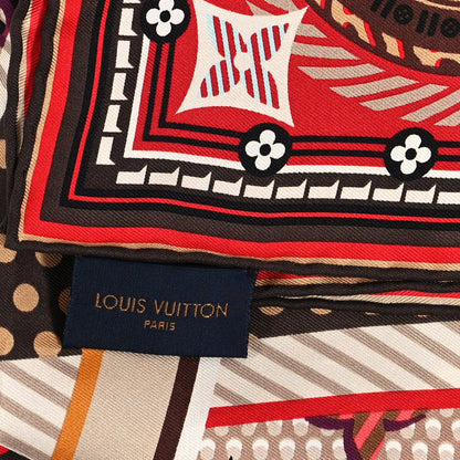 Louis Vuitton Silk Monogram Pop Square Scarf Beige 3 of 4