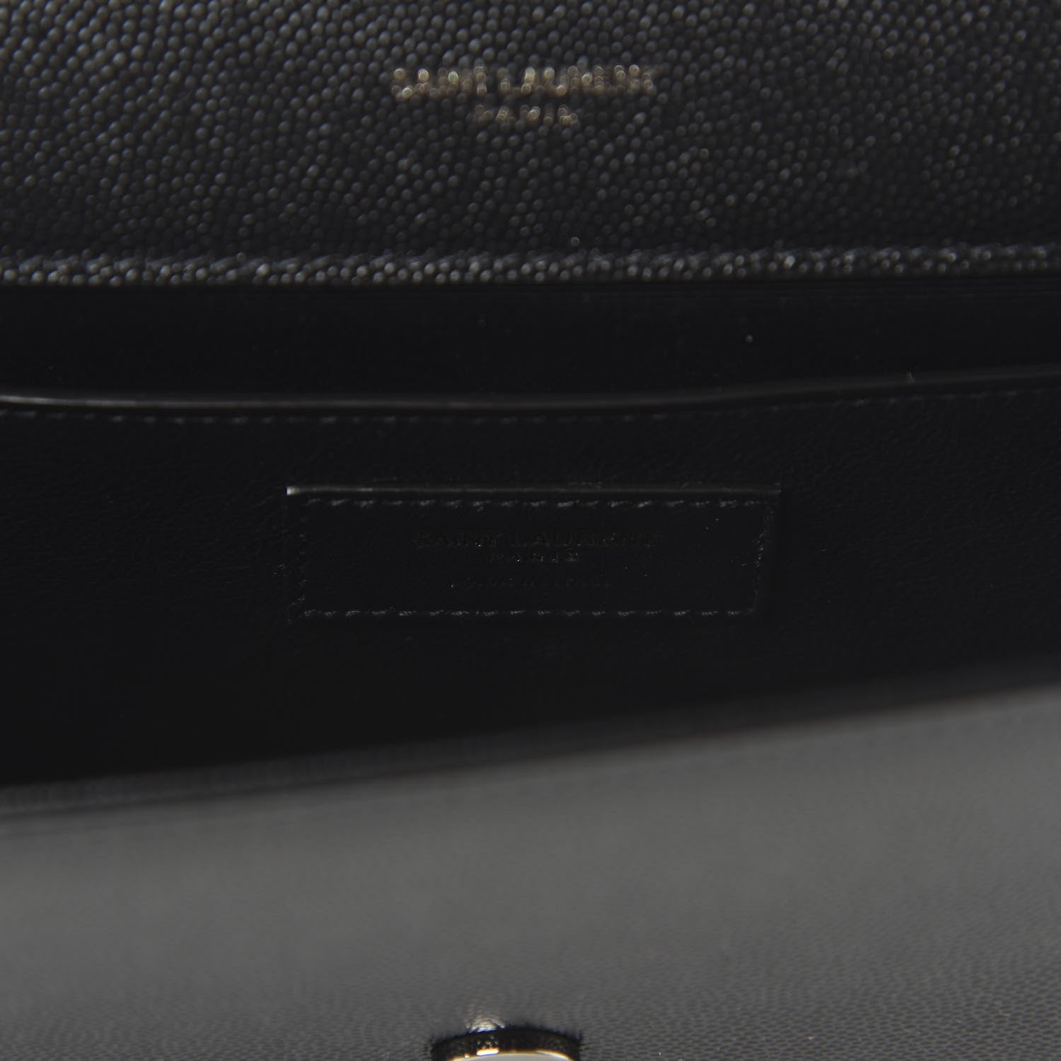 Saint Laurent Grain De Poudre Monogram Cassandre Clutch Black 8 of 9