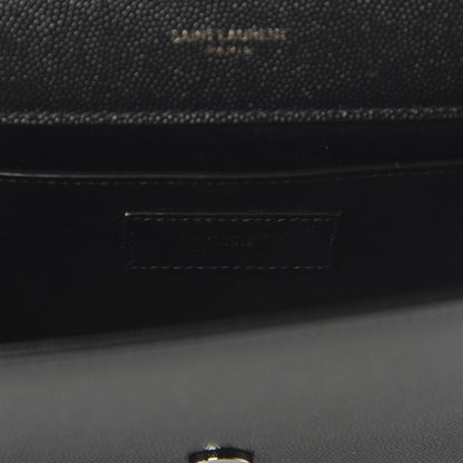 Saint Laurent Grain De Poudre Monogram Cassandre Clutch Black 8 of 9