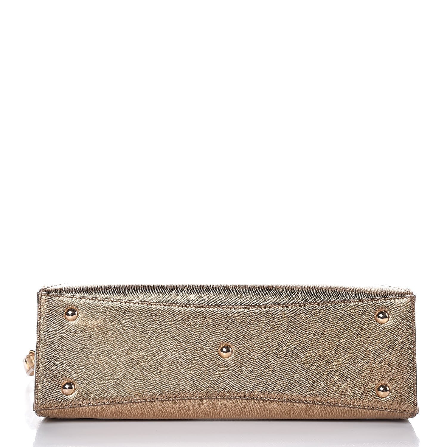 MCM Metallic Saffiano Nuovo Tote Gold 6 of 19