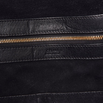 Celine Crocodile Embossed Calfskin Medium Belt Cabas Phantom Black 6 of 7
