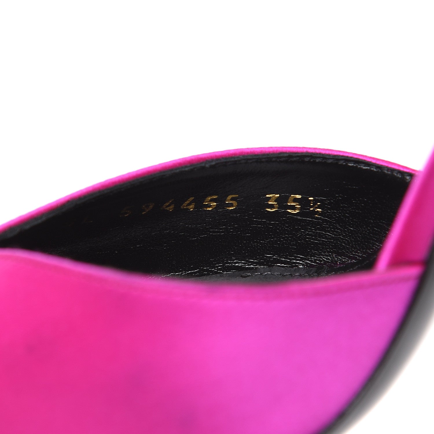 Saint Laurent Satin Anja 105 Ankle Strap Pointed Pumps 35.5 Fuchsia 8 of 13