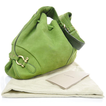 Burberry Leather Drawstring Hobo Green 2 of 8