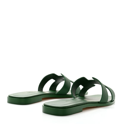 Hermes Epsom Oran Sandals 36.5 Vert Cactus 4 of 9