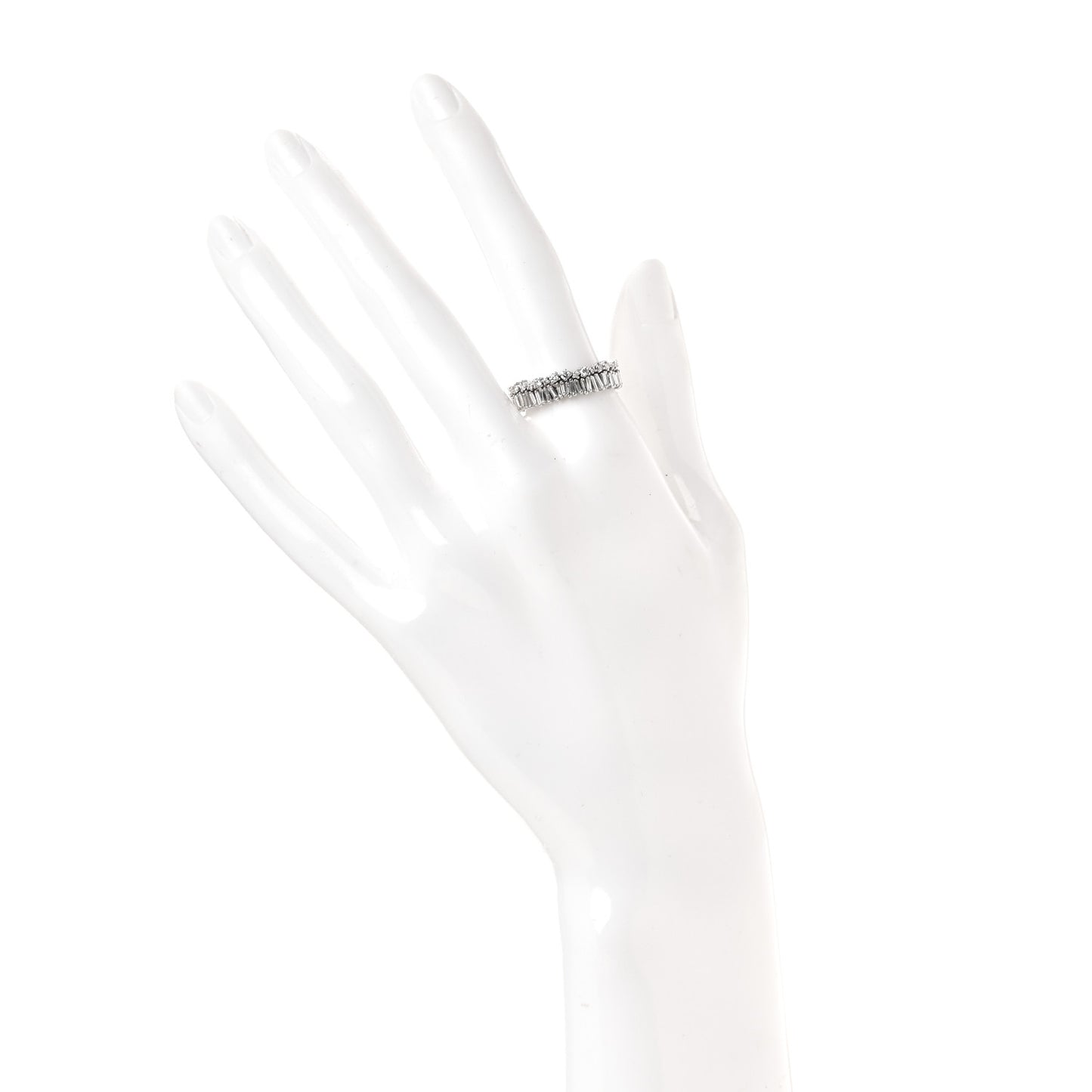18K White Gold Short Stack Eternity Band 56 7.75
