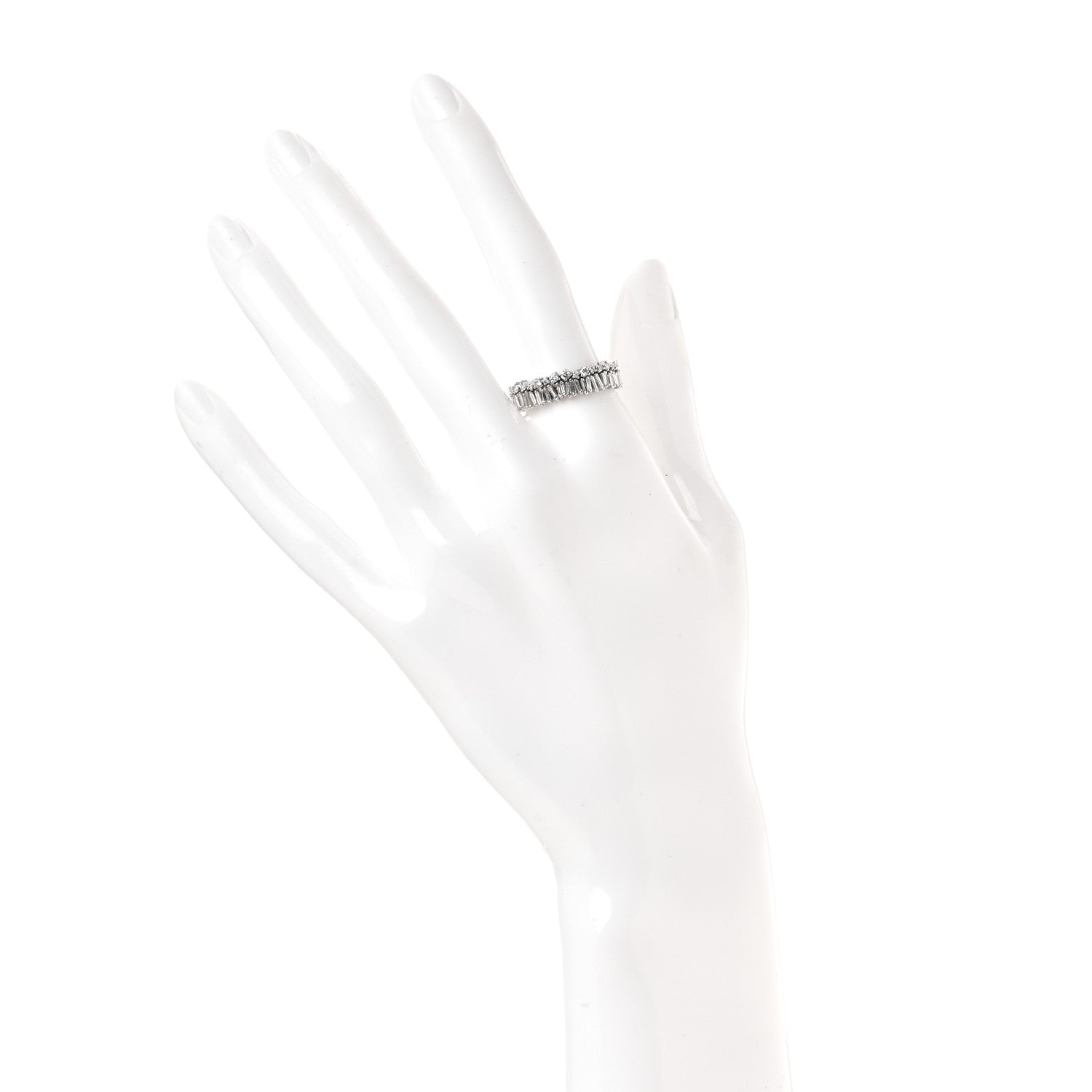 Suzanne Kalan 18K White Gold Short Stack Eternity Band 56 7.75 2 of 6