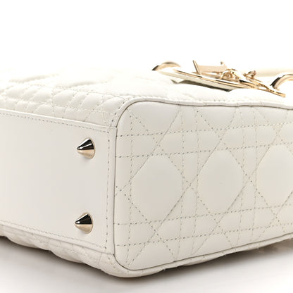 Christian Dior Lambskin Cannage Small My ABCDior Lady Dior White 8 of 10